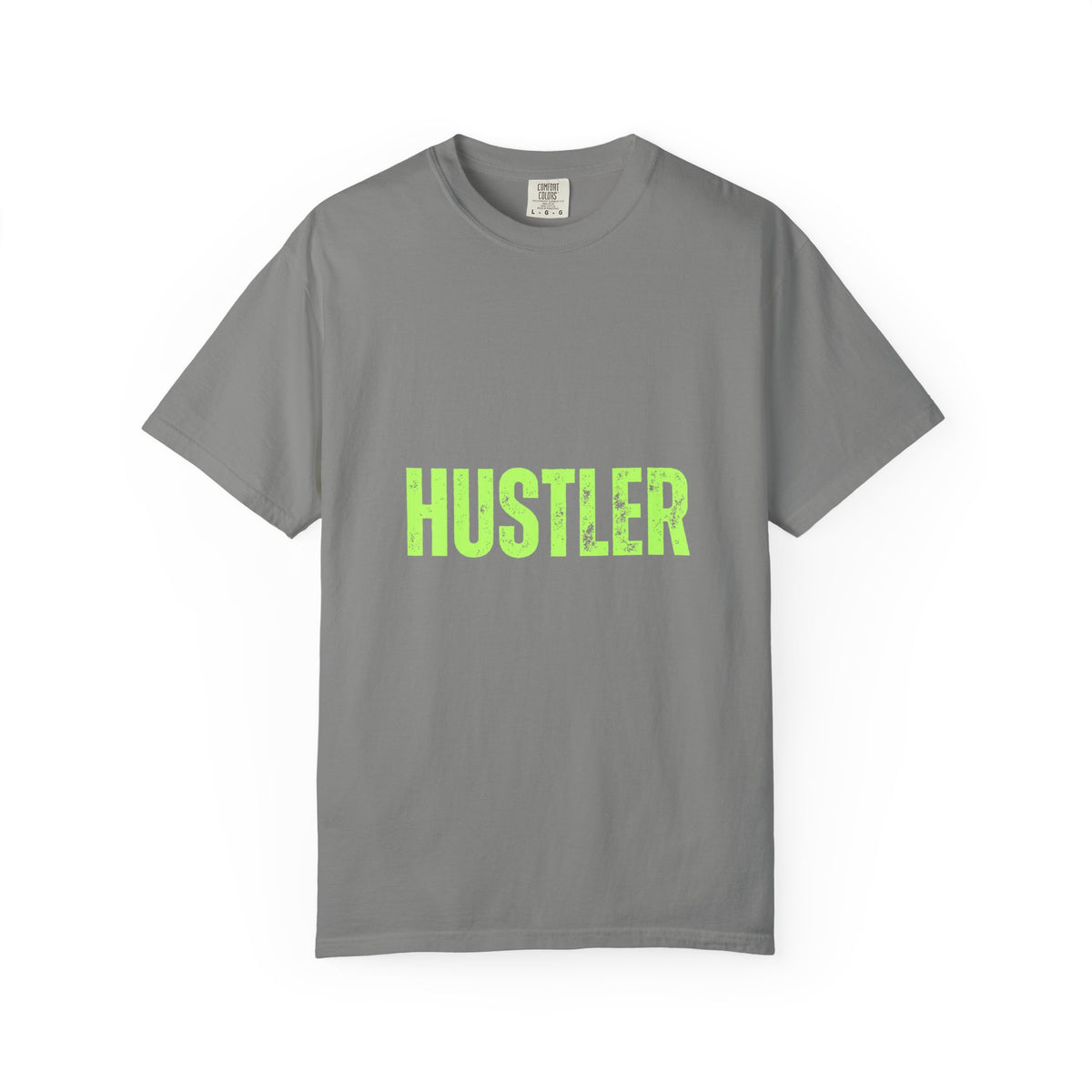 Hustler Graphic T-Shirt  Bold Neon Text Garment-Dyed Tee