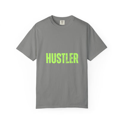 Hustler Graphic T-Shirt  Bold Neon Text Garment-Dyed Tee