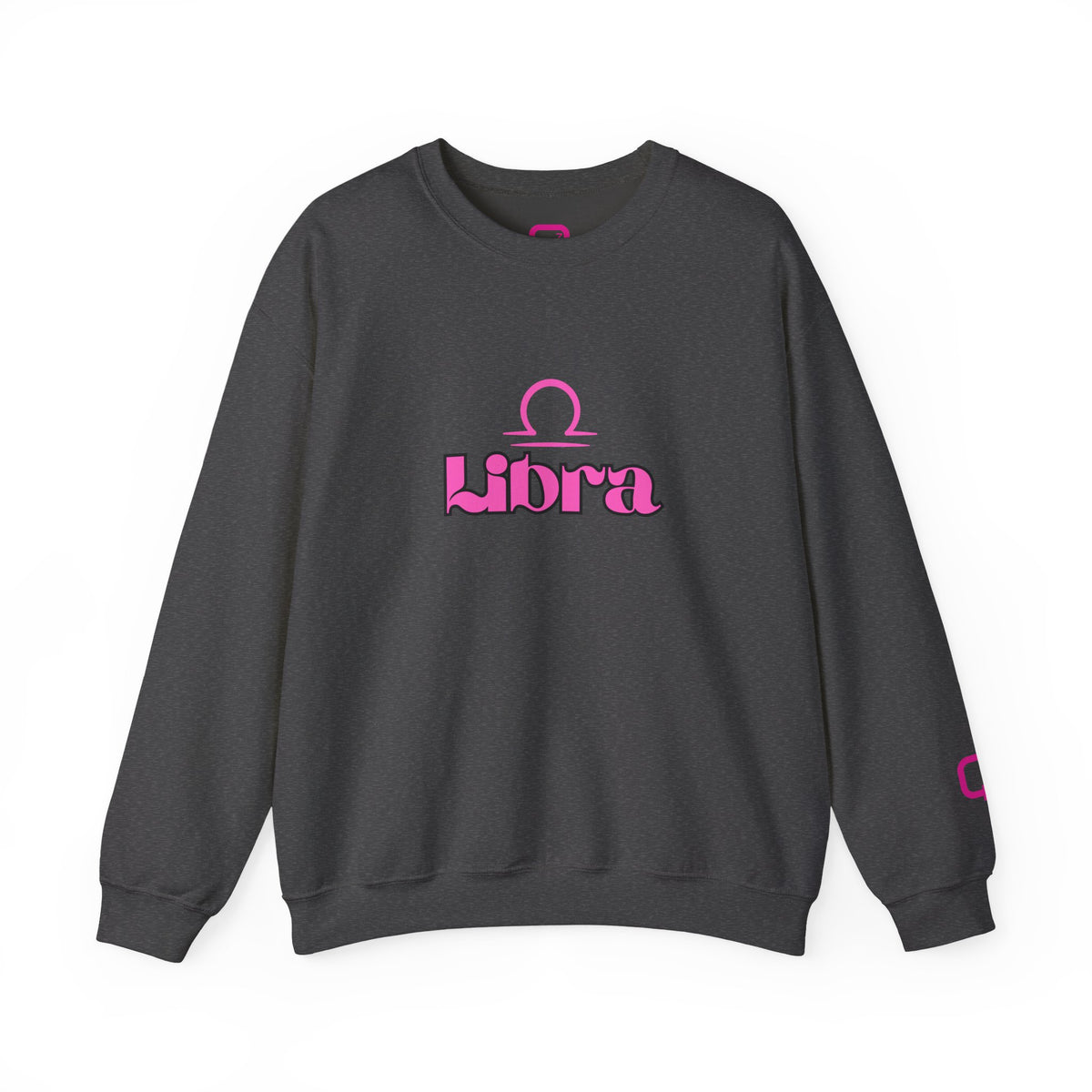 Libra Zodiac Crewneck Sweatshirt Pink Libra Symbol Graphic