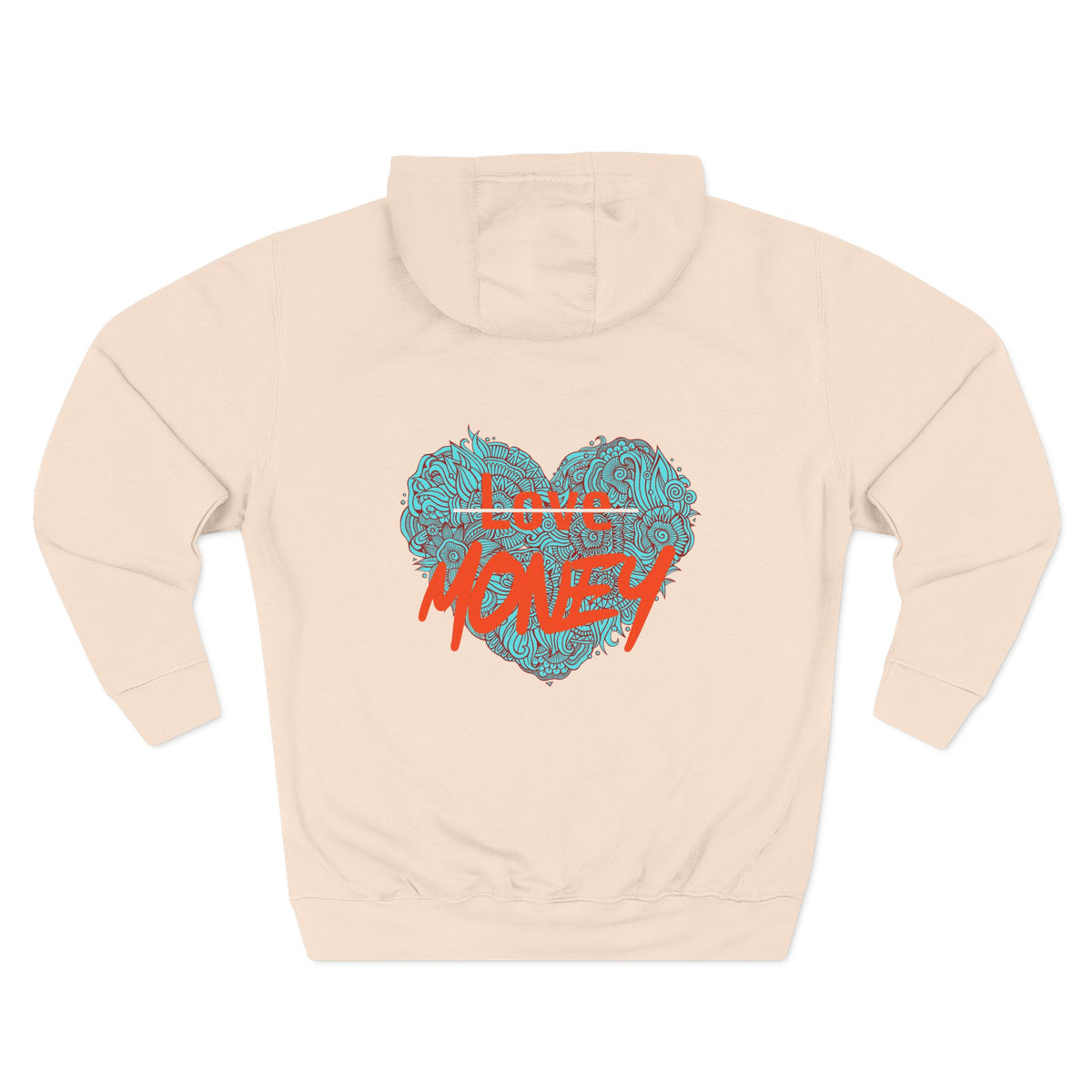Hoodie 'Love X Money' Heart Graphic Fleece Hoodie