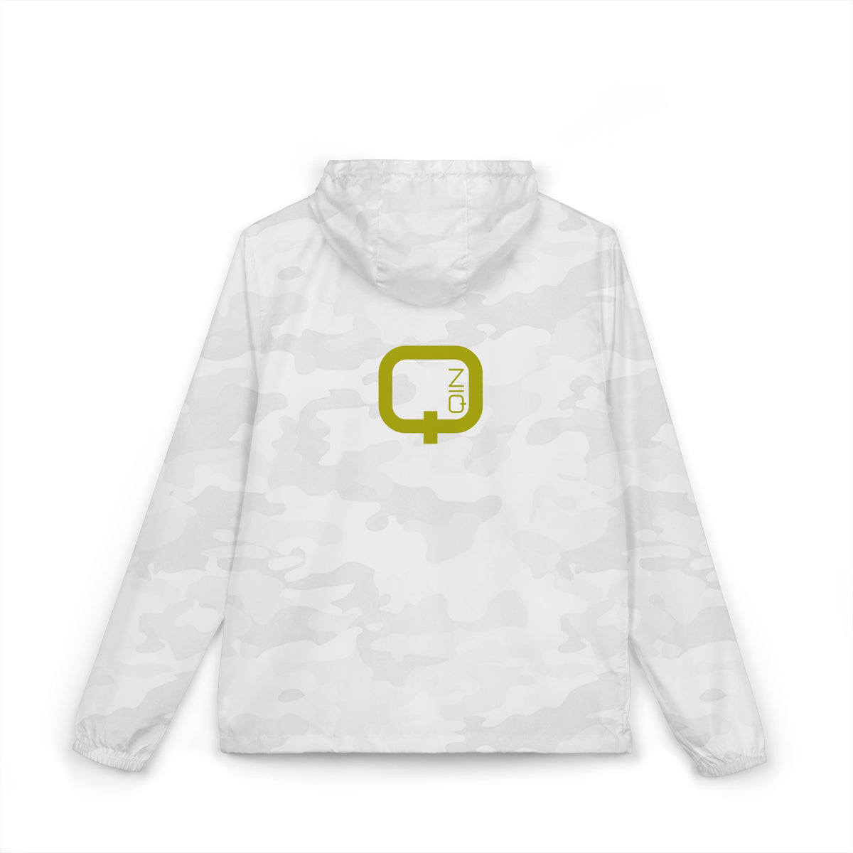 Windbreaker Jacket — Minimal Olive Logo Camo Hooded Windbreaker