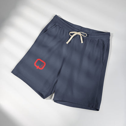 Lightweight Fleece Sweat Shorts — Minimal Red Logo Casual Lounge Shorts