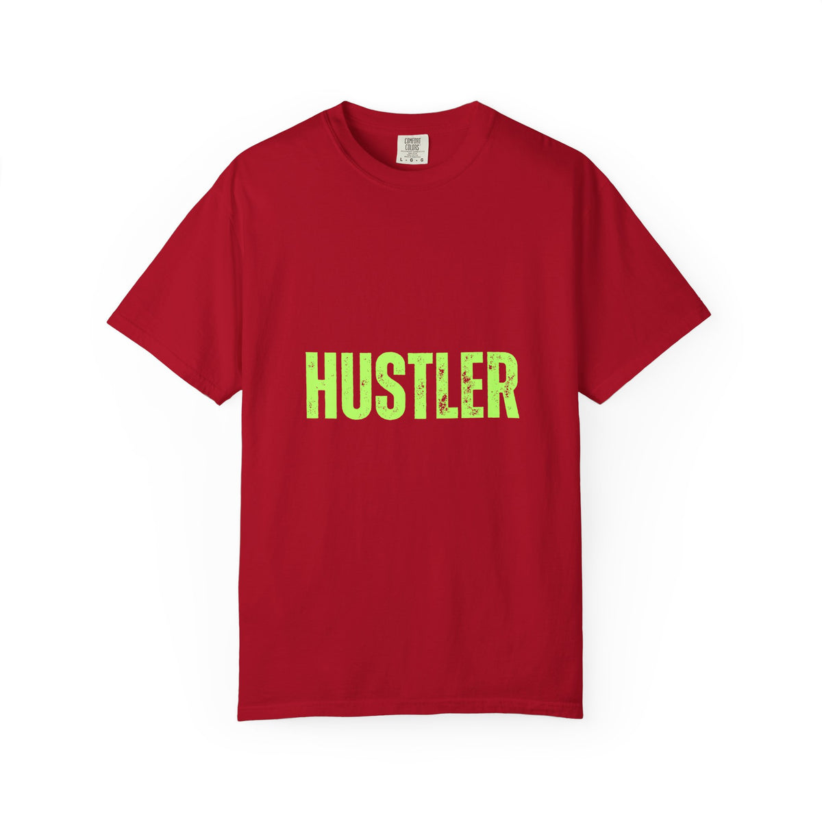 Hustler Graphic T-Shirt  Bold Neon Text Garment-Dyed Tee