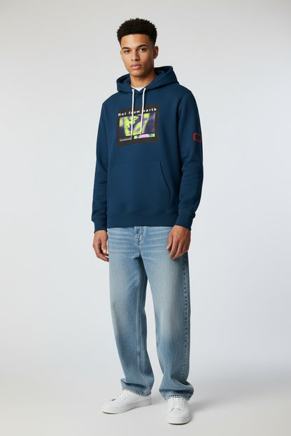 Not From Earth Hoodie  Retro Alien Graphic Pullover