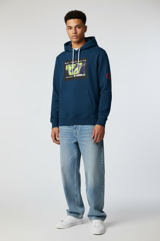 Not From Earth Hoodie  Retro Alien Graphic Pullover