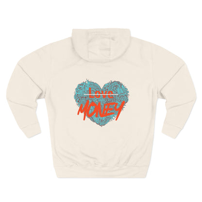 Hoodie 'Love X Money' Heart Graphic Fleece Hoodie