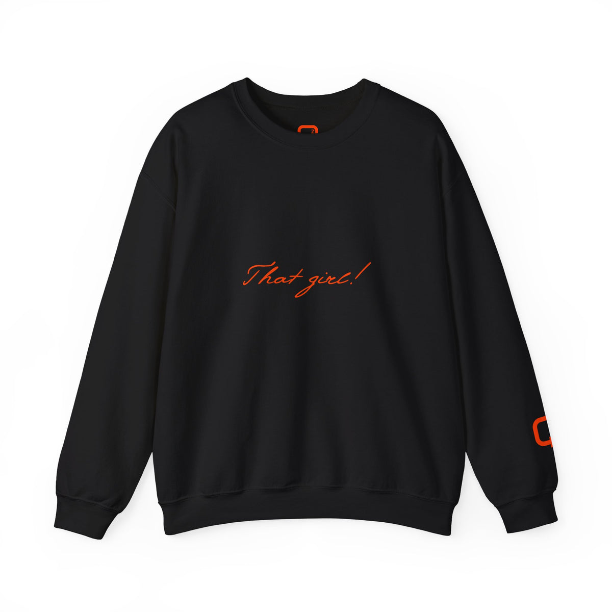 That Girl Crewneck soft Sweatshirt Minimal White Pullover with Script Text