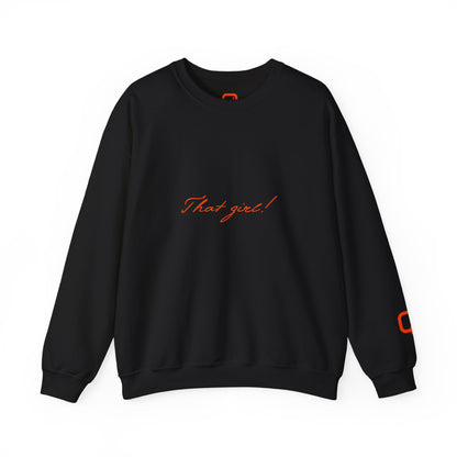 That Girl Crewneck soft Sweatshirt Minimal White Pullover with Script Text