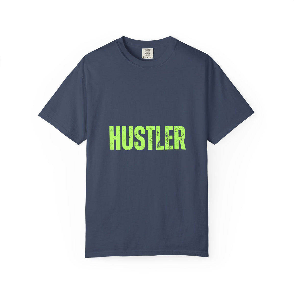 Hustler Graphic T-Shirt  Bold Neon Text Garment-Dyed Tee