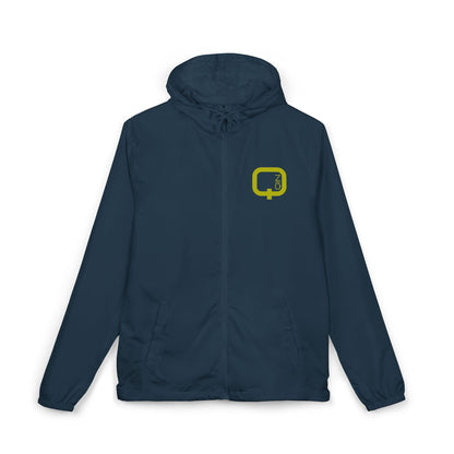 Windbreaker Jacket — Minimal Olive Logo Camo Hooded Windbreaker