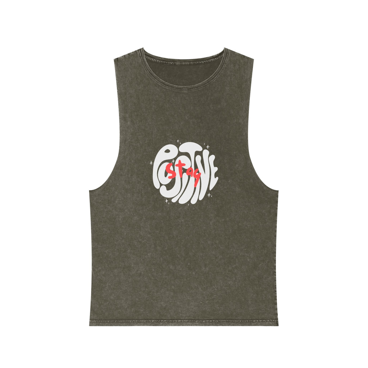 Stonewash Graphic Tank Top — Retro 'GAME' Swirl Design