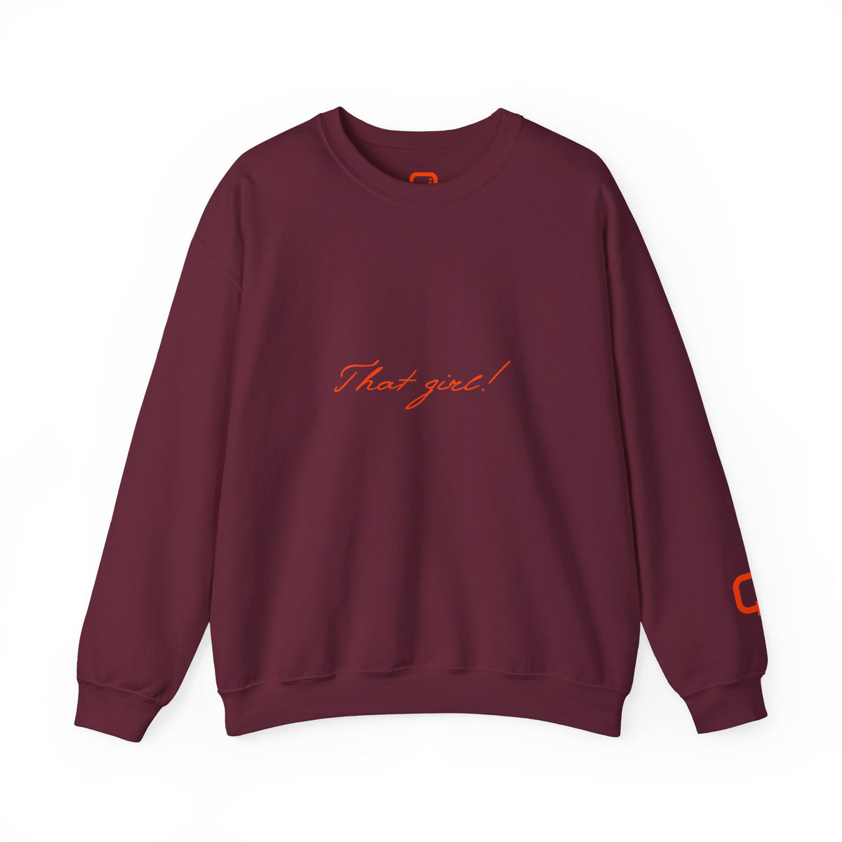 That Girl Crewneck soft Sweatshirt Minimal White Pullover with Script Text