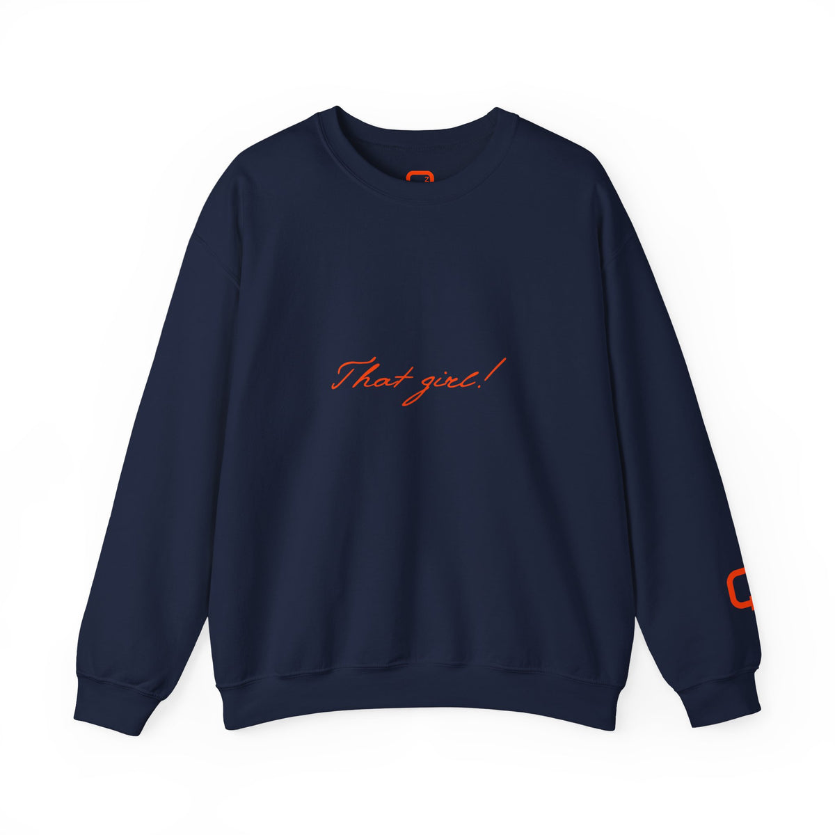 That Girl Crewneck soft Sweatshirt Minimal White Pullover with Script Text