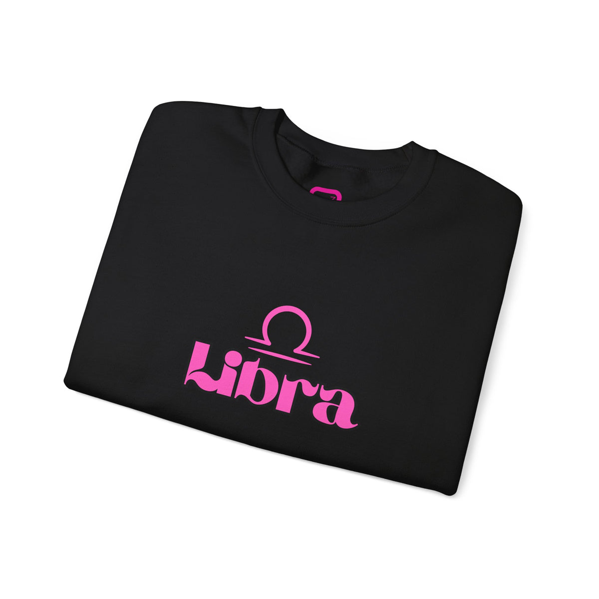 Libra Zodiac Crewneck Sweatshirt Pink Libra Symbol Graphic