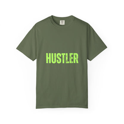 Hustler Graphic T-Shirt  Bold Neon Text Garment-Dyed Tee